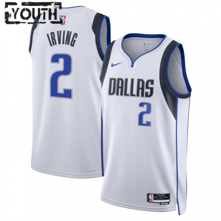 Maillot Basket Enfant Dallas Mavericks Kyrie Irving 2 2022-23 Nike Association Edition Blanc Swingman
